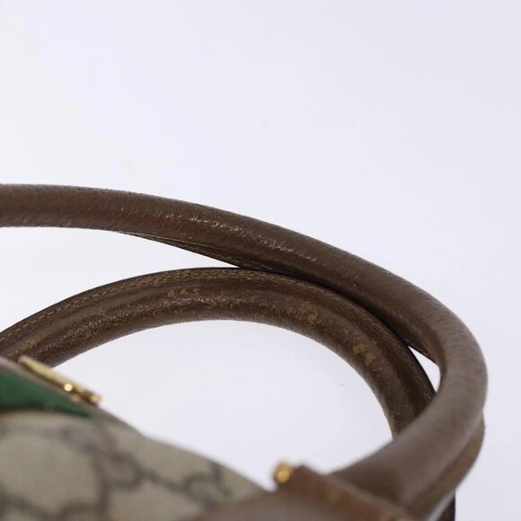 GUCCI GG Supreme Web Sherry Line Hand Bag PVC Beige Gold 39 02 007 Auth BA4056 - Picture 11 of 16